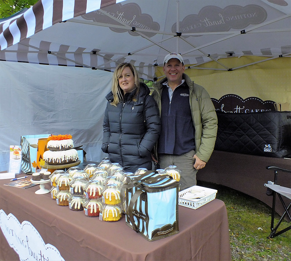 Susan Horton and Manny Drivas sold a variety of bundt cakes at the festival.